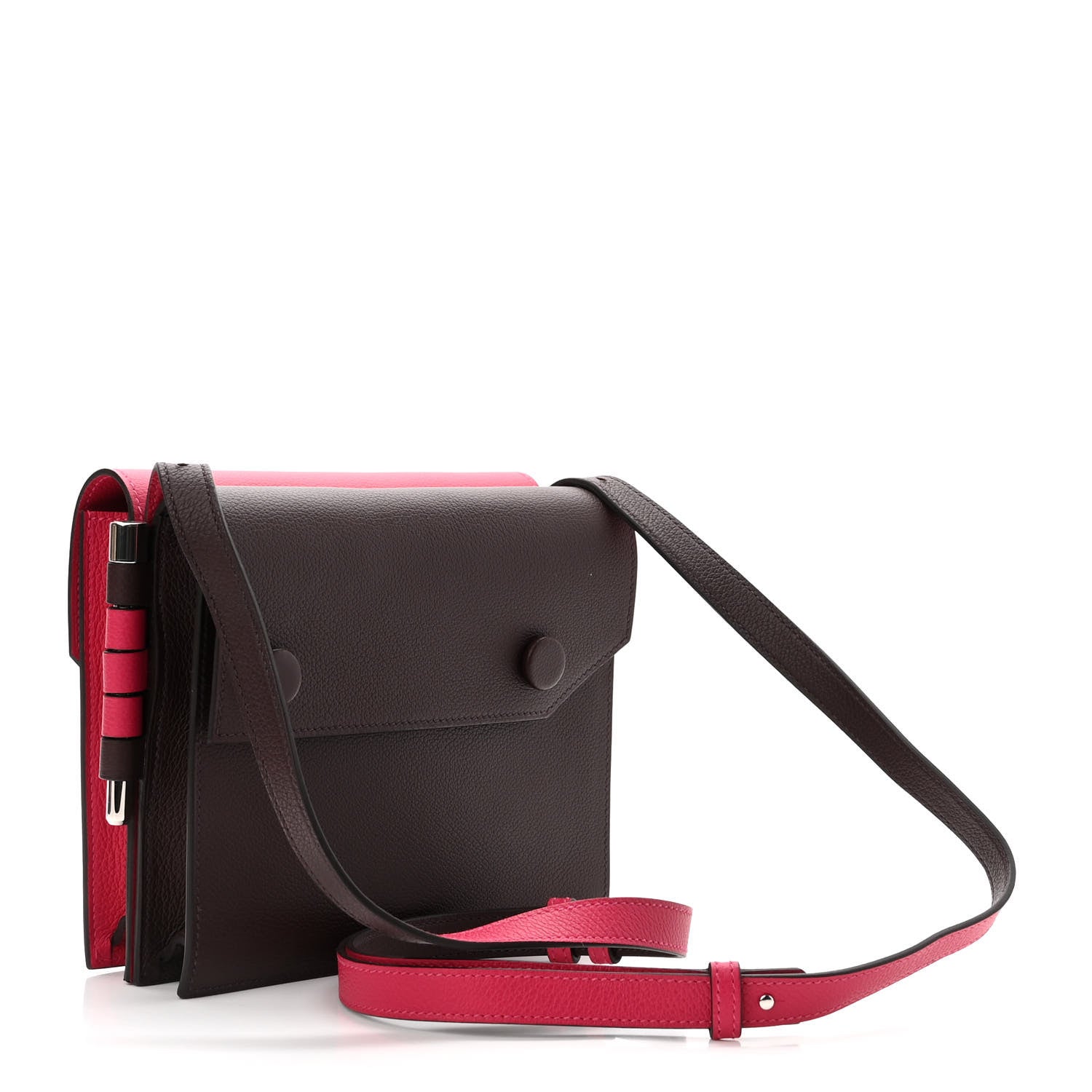 Hermes Evercolor Twins Bag Framboise Rouge Sellier 3 of 11