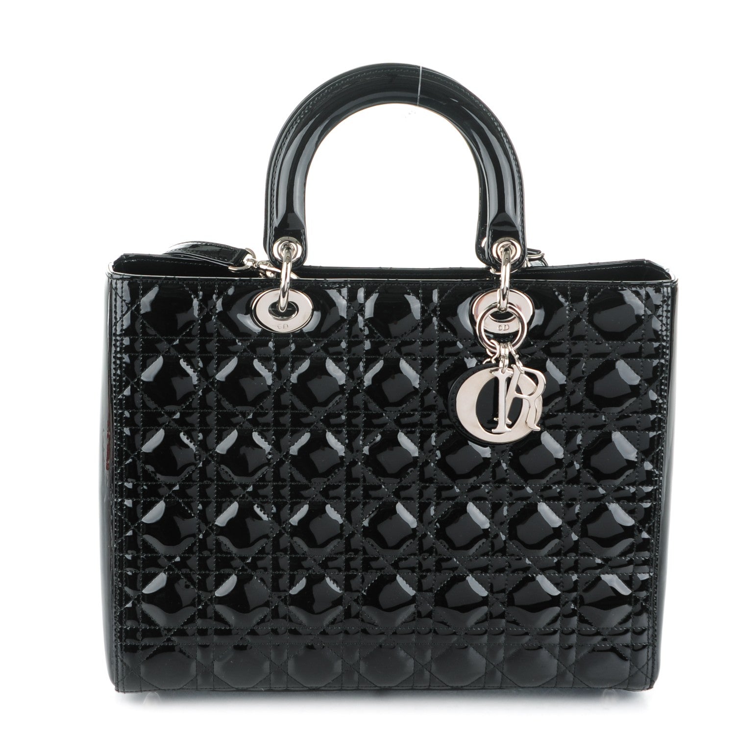 Christian Dior Patent Cannage Large Lady Dior Black 1 of 7