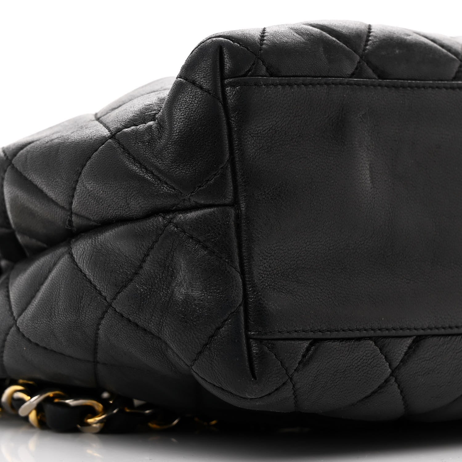 Chanel Lambskin Quilted Medium New Bubble North South Tote Black 10 of 12