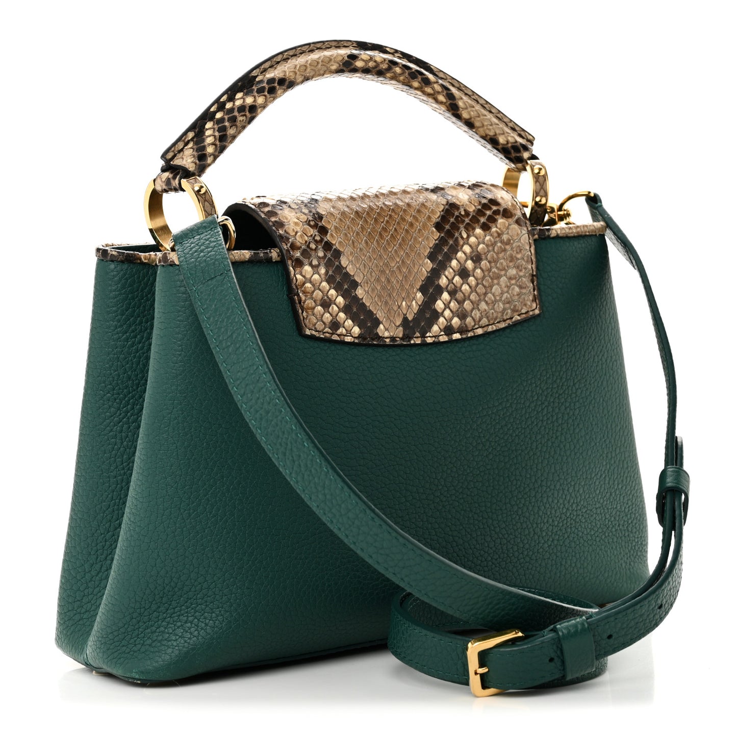 Taurillon Snakeskin Capucines BB Emerald