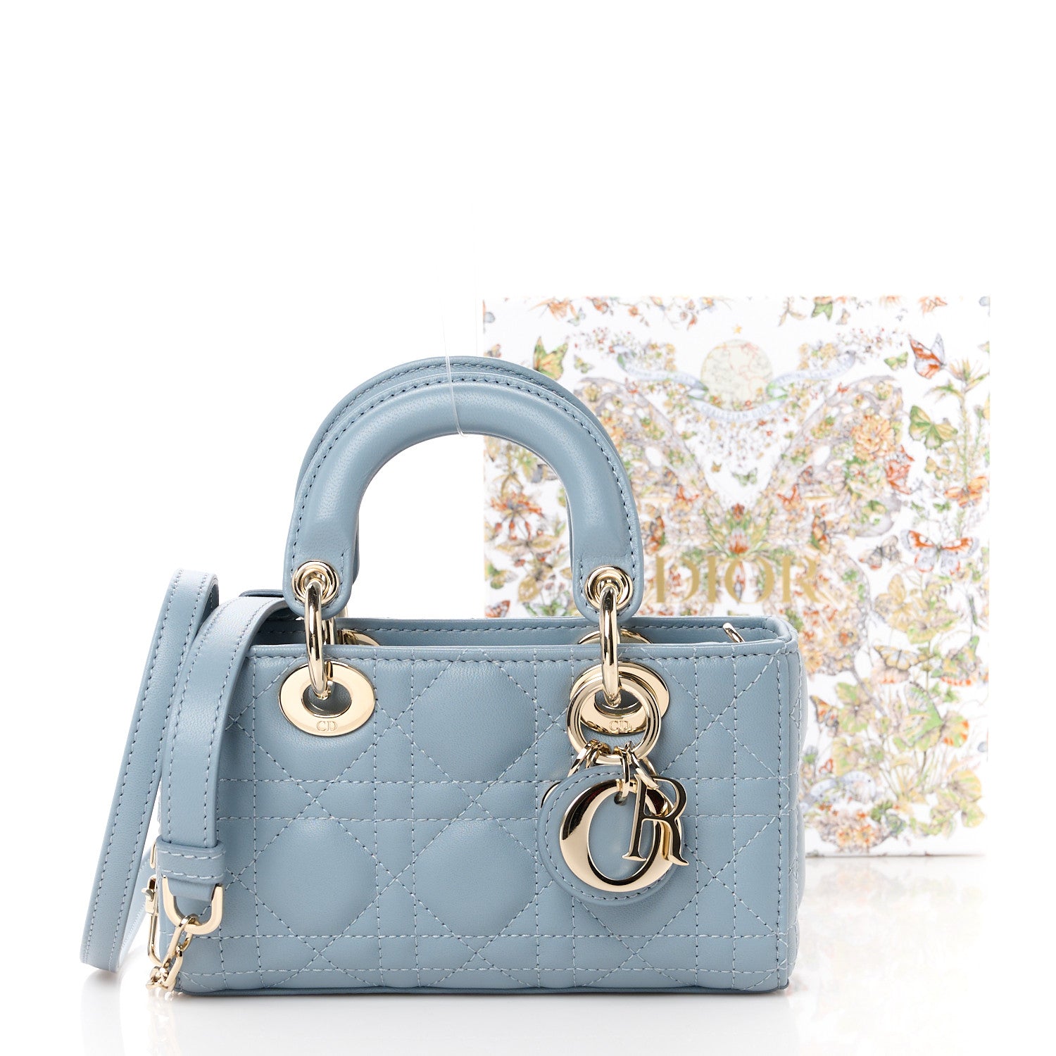 Christian Dior Lambskin Cannage Micro Lady D-Joy Cloud Blue 11 of 11