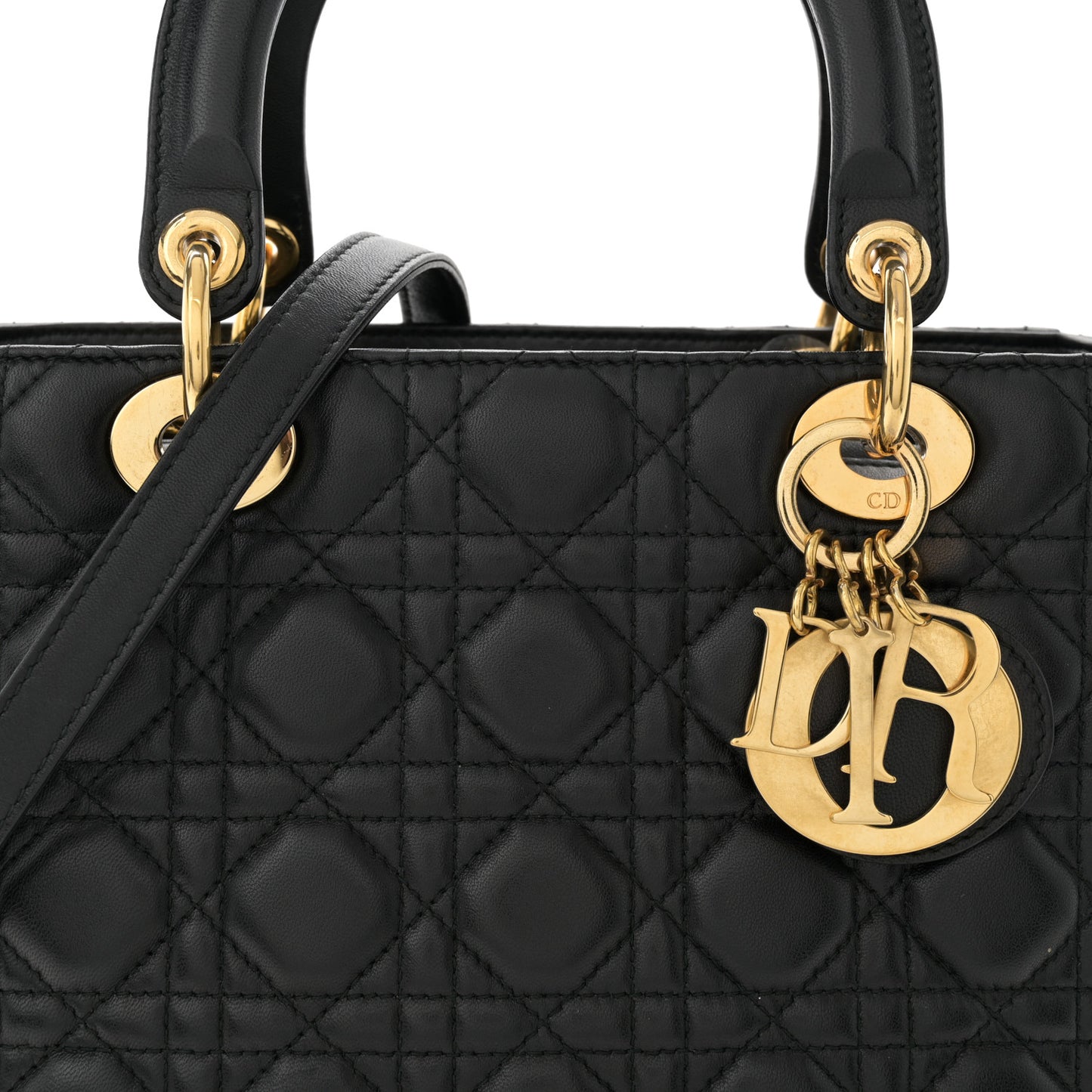 Lambskin Cannage Medium Lady Dior Black