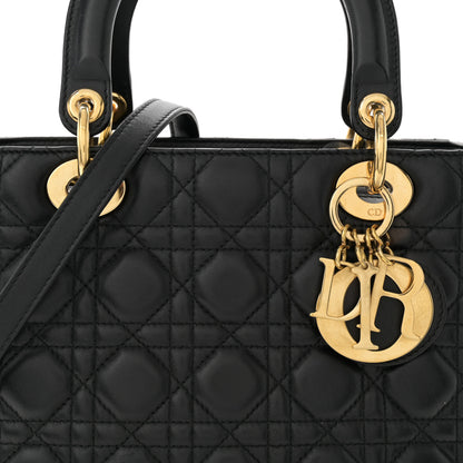 Christian Dior Lambskin Cannage Medium Lady Dior Black 8 of 12