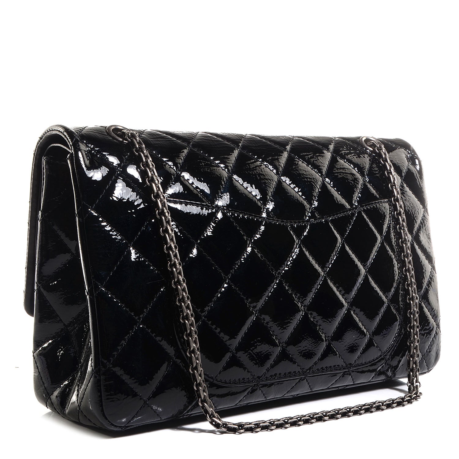 Chanel Distressed Patent 2.55 Reissue 227 Black 3 of 9