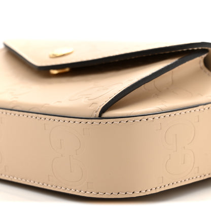 Gucci Calfskin GG Super Mini Debossed Chain Wallet Souffle Rose 10 of 11