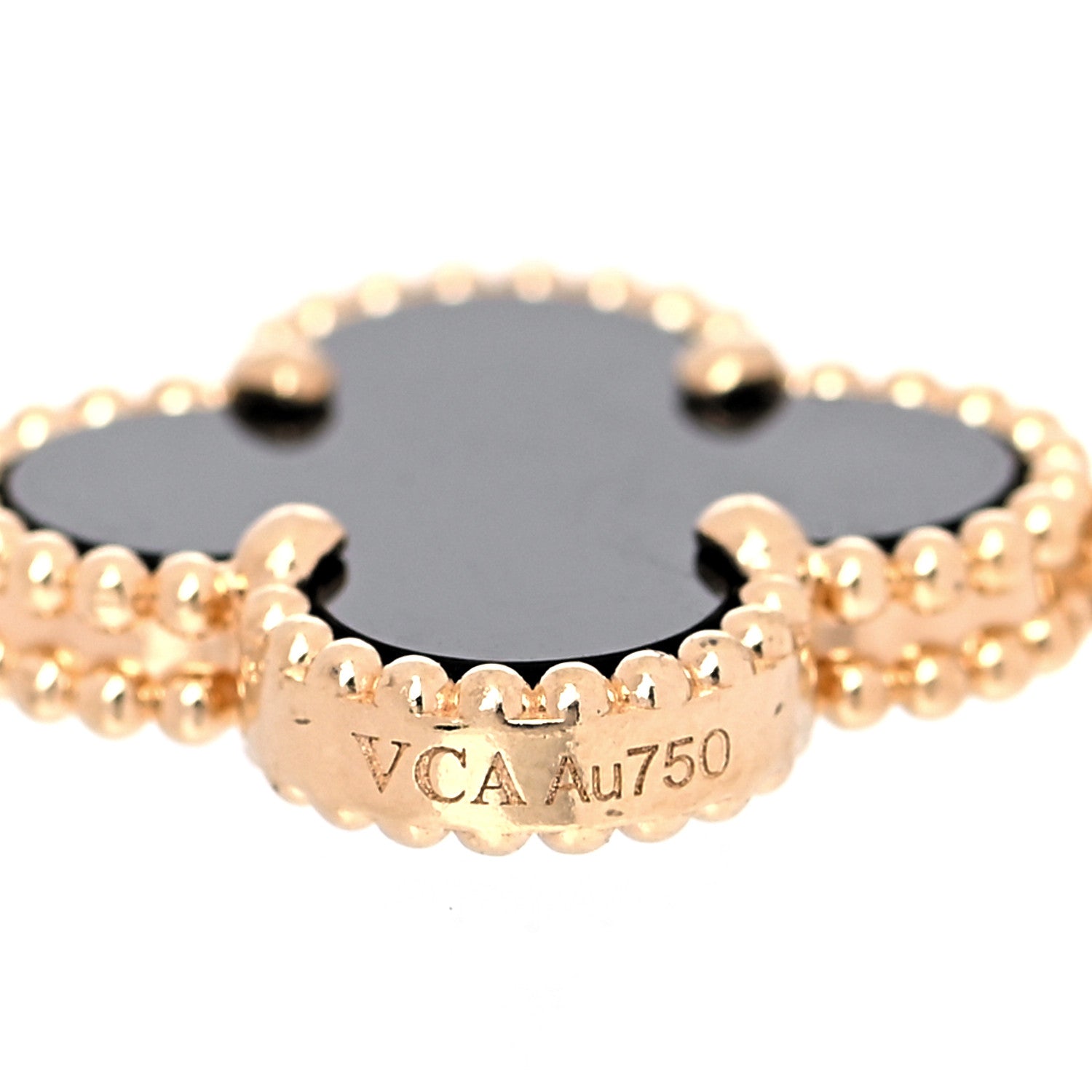 Van Cleef & Arpels 18K Yellow Gold Black Onyx 5 Motifs Vintage Alhambra Bracelet 6 of 7