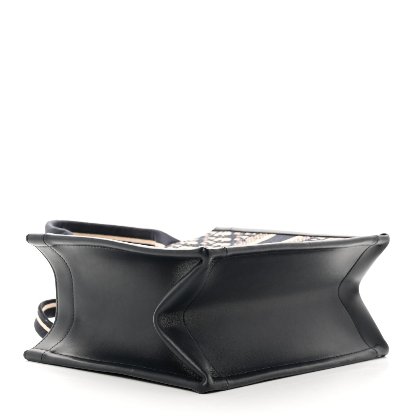 Oblique Calfskin Small Book Tote With Strap Blue Multicolor