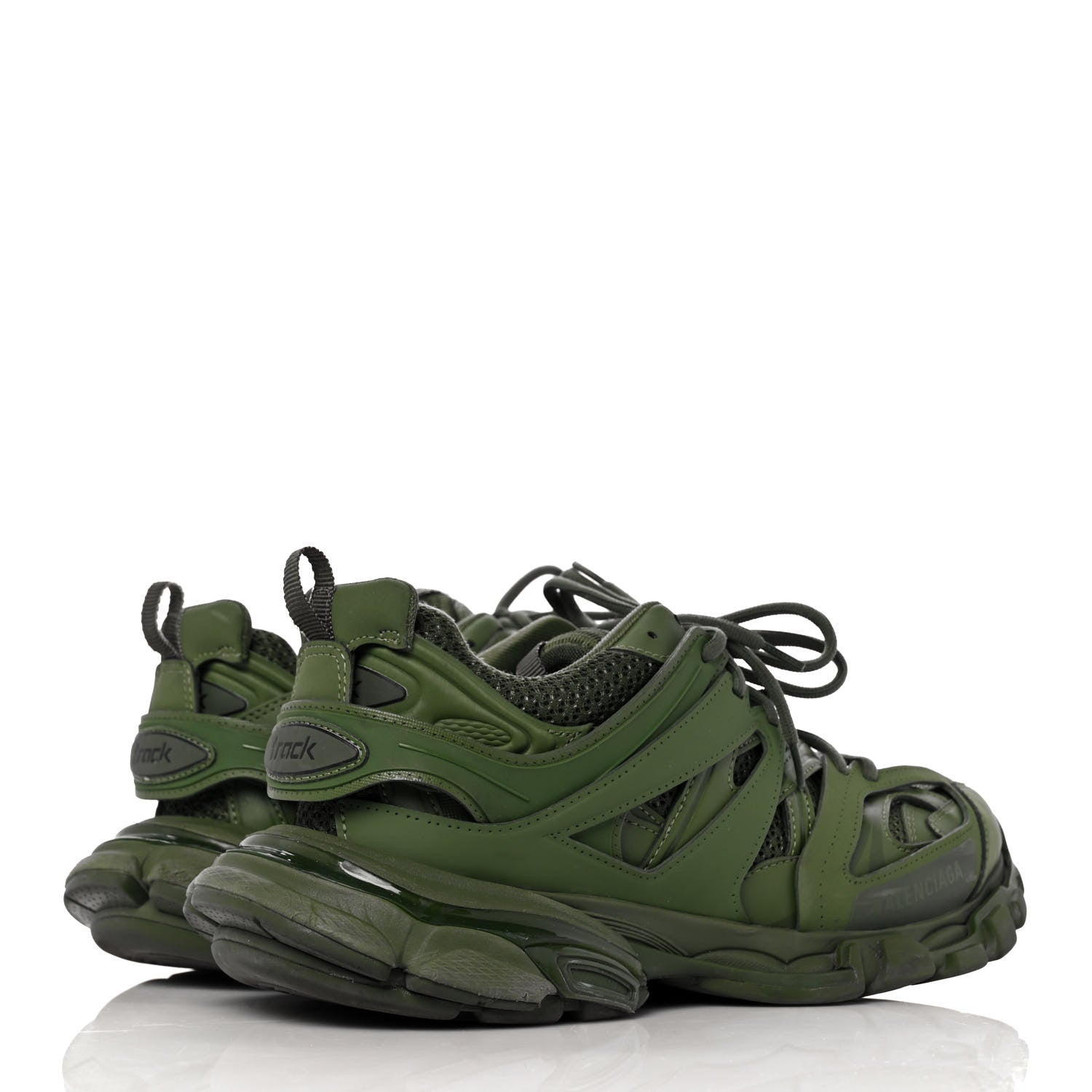 Balenciaga Mesh Nylon Mens Track Sneakers 42 Kaki Green 4 of 8