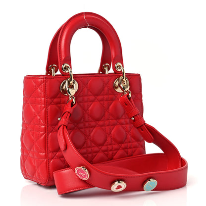 Christian Dior Lambskin Cannage Small My Lady Dior Red 3 of 9