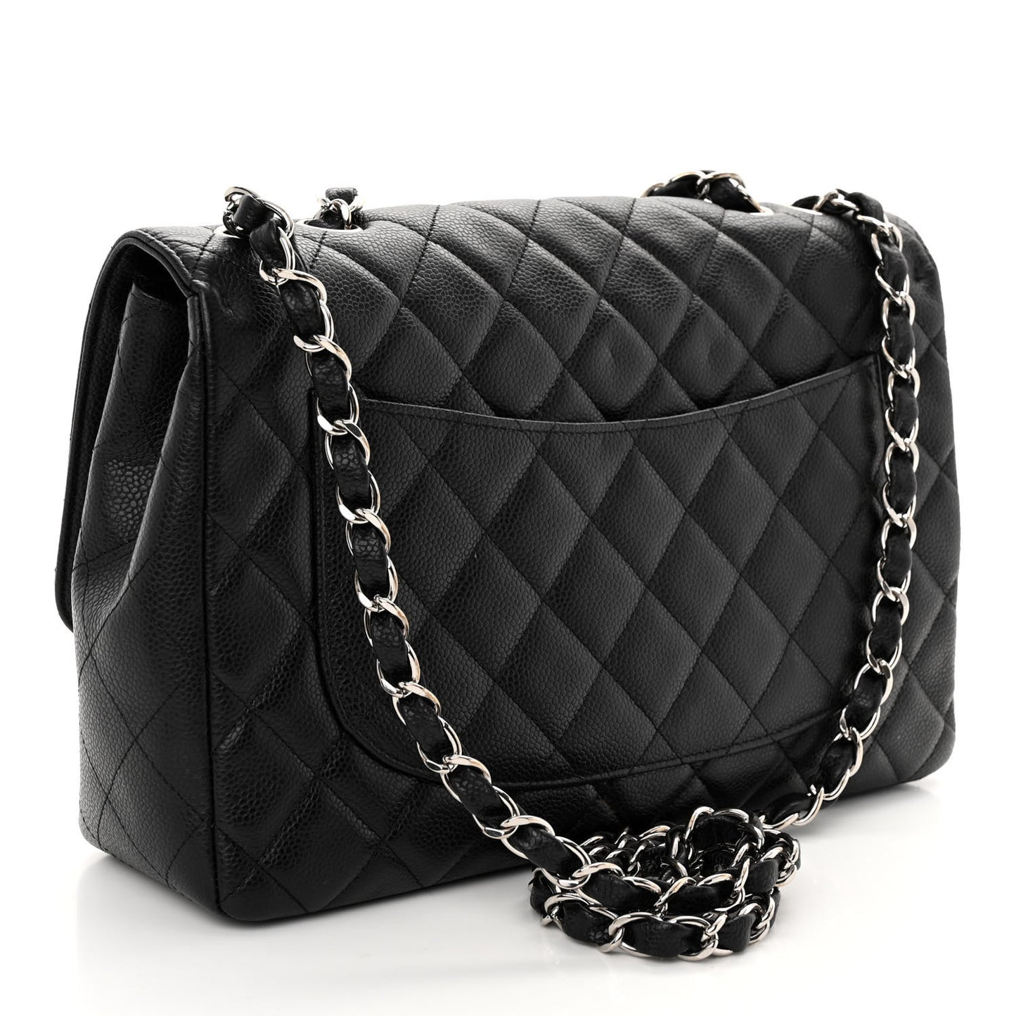Caviar Quilted Jumbo Single Flap Black