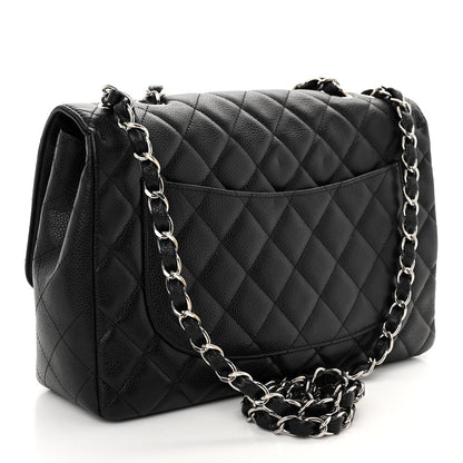 Chanel Caviar Quilted Jumbo Single Flap Black 3 of 9