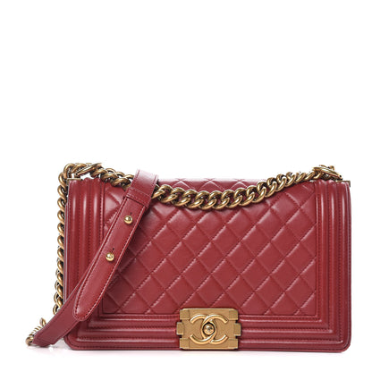 Chanel Lambskin Quilted Medium Boy Flap Dark Red 1 of 13