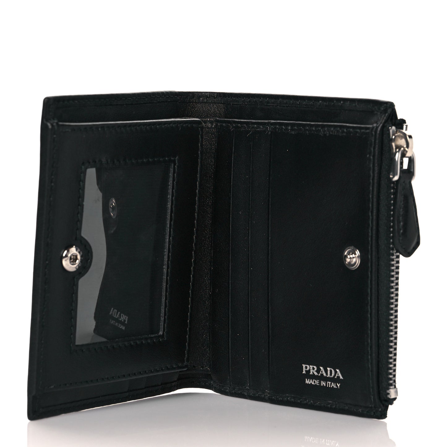 Calfskin Racing Logo Wallet Black Green