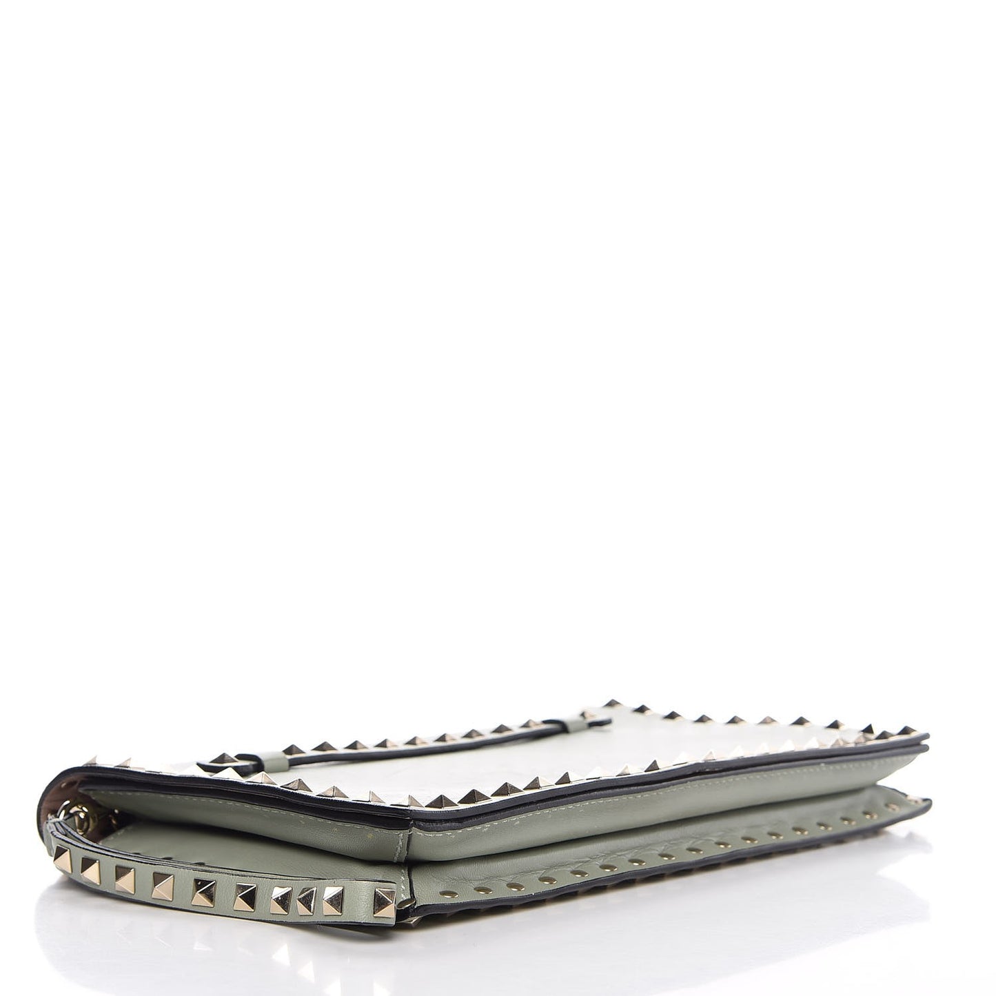 Nappa Rockstud Wristlet Clutch Green Tea Sorbet
