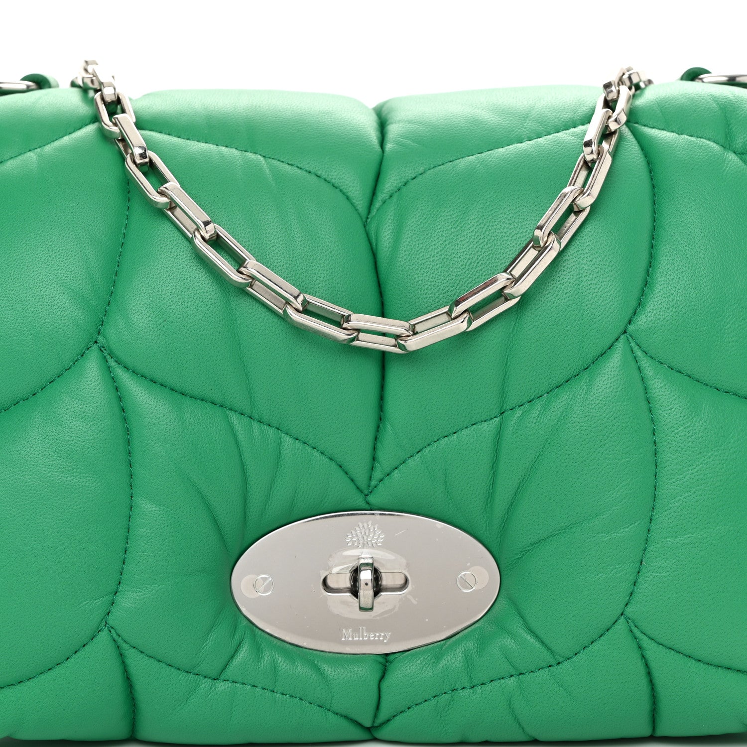 Mulberry Nappa Pillow Quilted Little Softie Bag Lawn Green 7 of 9