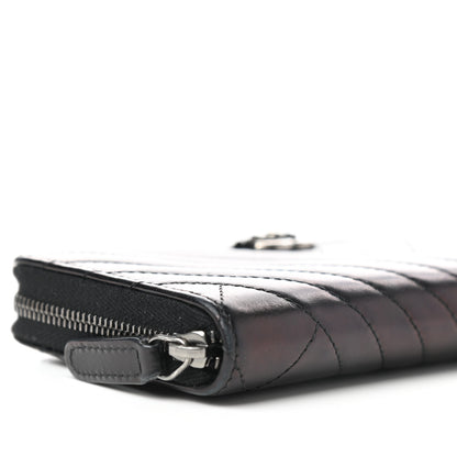 Chanel Glazed Calfskin Quilted Small Coco Boy Zip Around Wallet Black 9 of 12