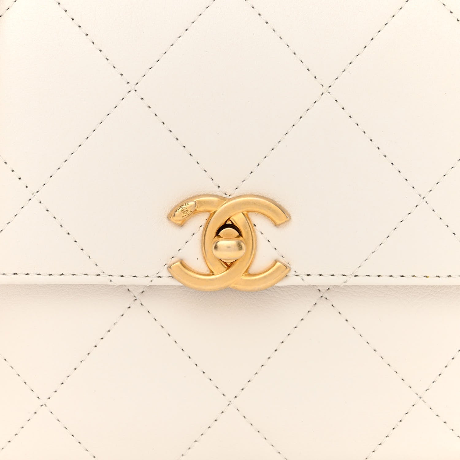 Chanel Calfskin Quilted Small Framing Chain Flap Bag White 8 of 10