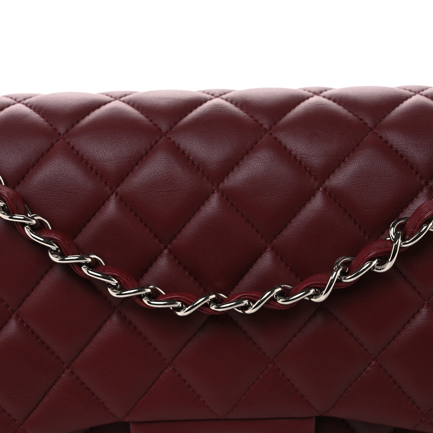 Chanel Lambskin Quilted Jumbo Double Flap Burgundy 8 of 10