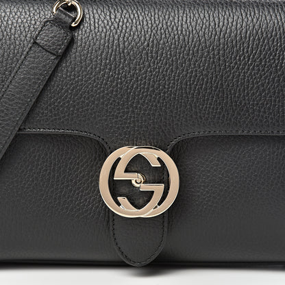 Gucci Dollar Calfskin Interlocking G Top Handle Shoulder Bag Black 7 of 10