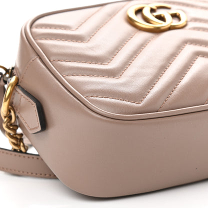 Gucci Calfskin Matelasse Mini GG Marmont Chain Shoulder Bag Porcelain Rose 8 of 9