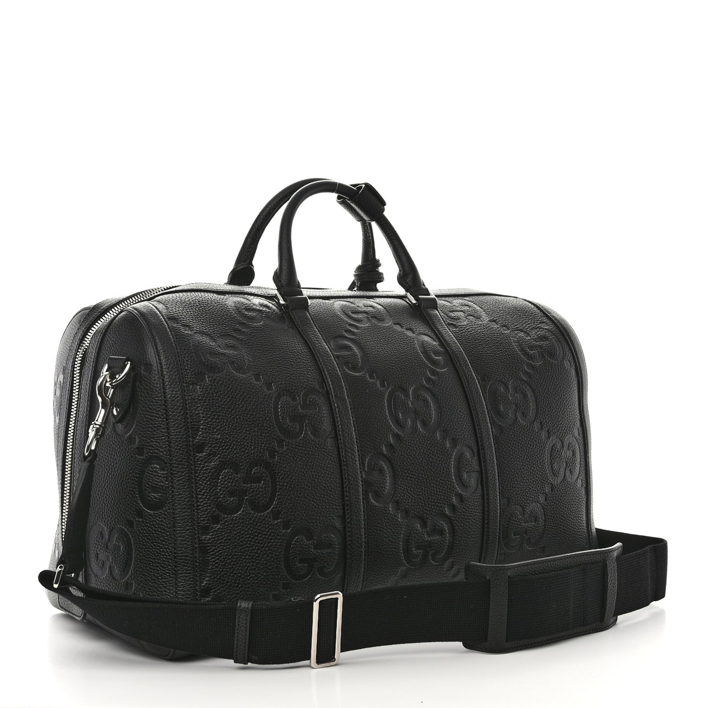 Piuma Calfskin Jumbo GG Embossed Large Duffle Bag Black