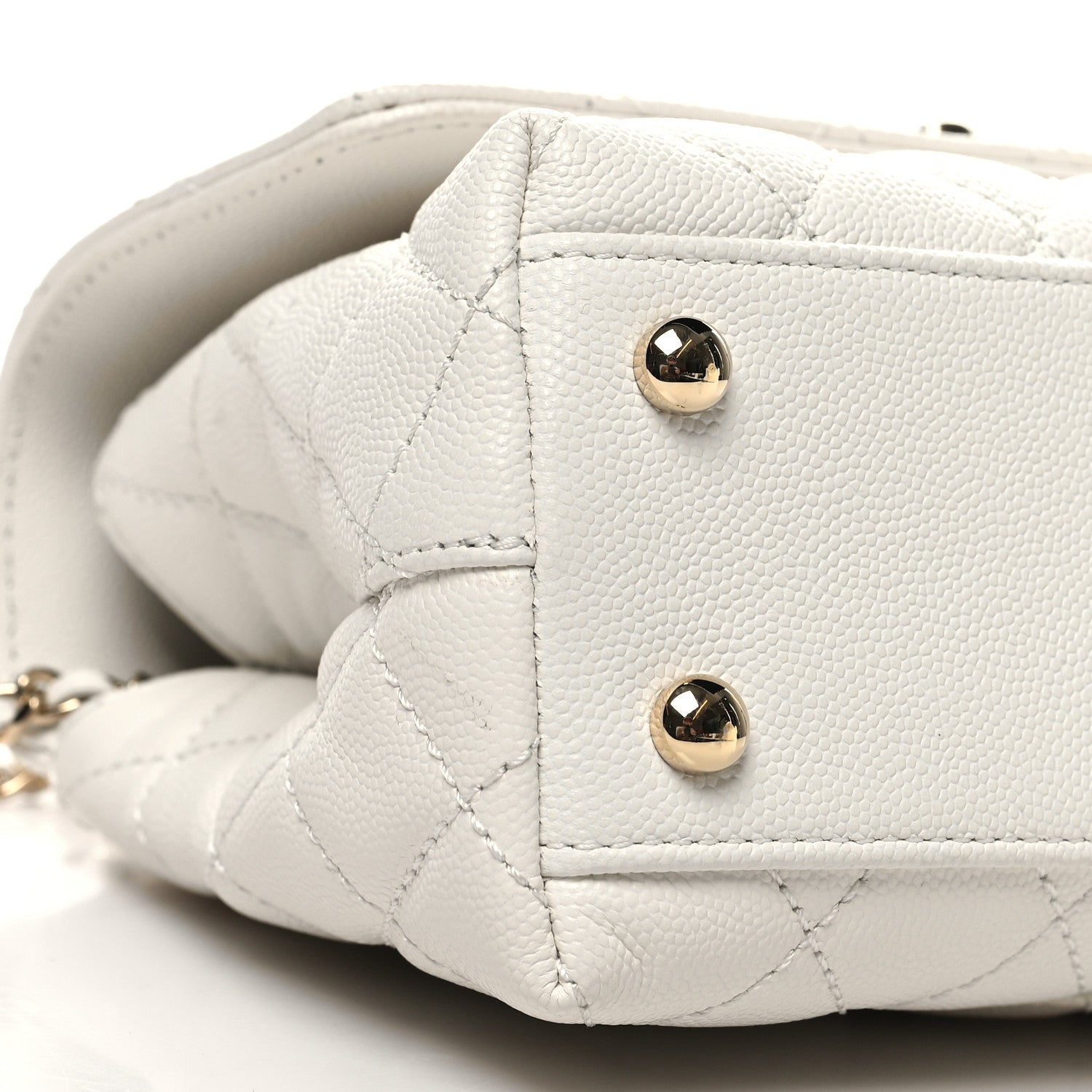 Chanel Caviar Quilted Mini Coco Chain Handle Flap White 9 of 12