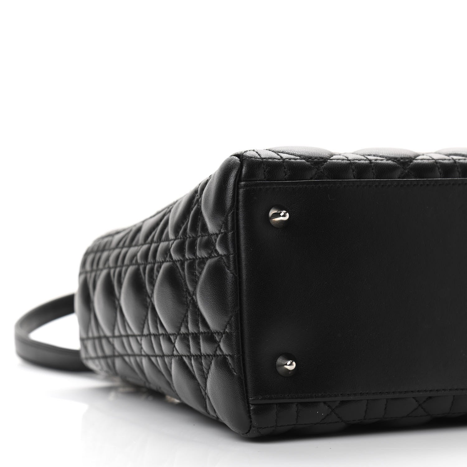 Christian Dior Lambskin Cannage Medium Lady Dior Black 9 of 10