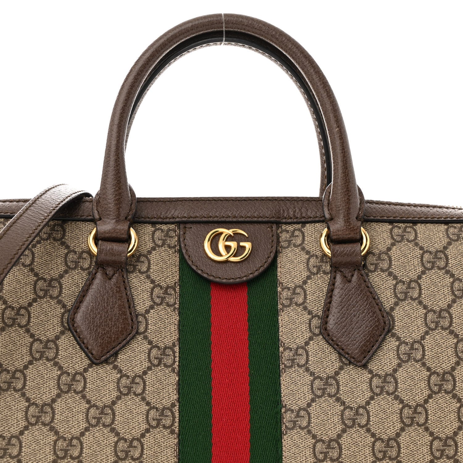 Gucci GG Supreme Monogram Web Medium Ophidia Boston  Beige Ebony New Acero 8 of 15