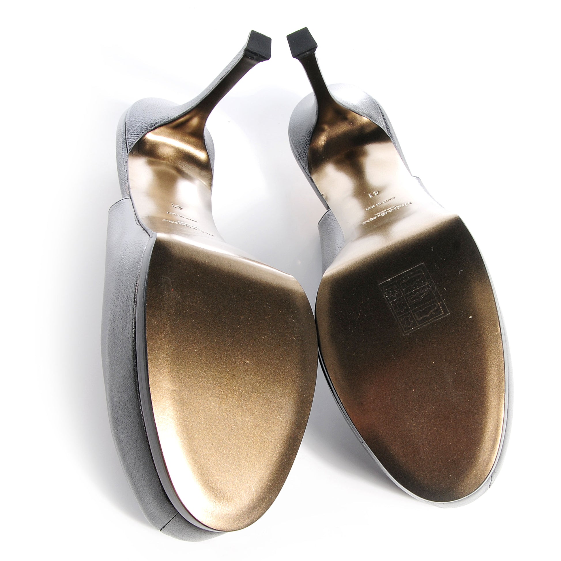 Saint Laurent Vernigolf Tribtoo 80 Slingback Pumps Nero Black 41 4 of 7