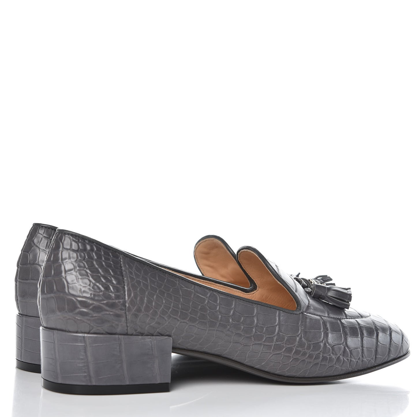 Alligator CC Mocassins Loafers 38.5 Grey