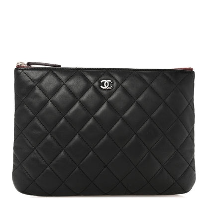 Chanel Lambskin Quilted Medium Cosmetic Case Black 1 of 7