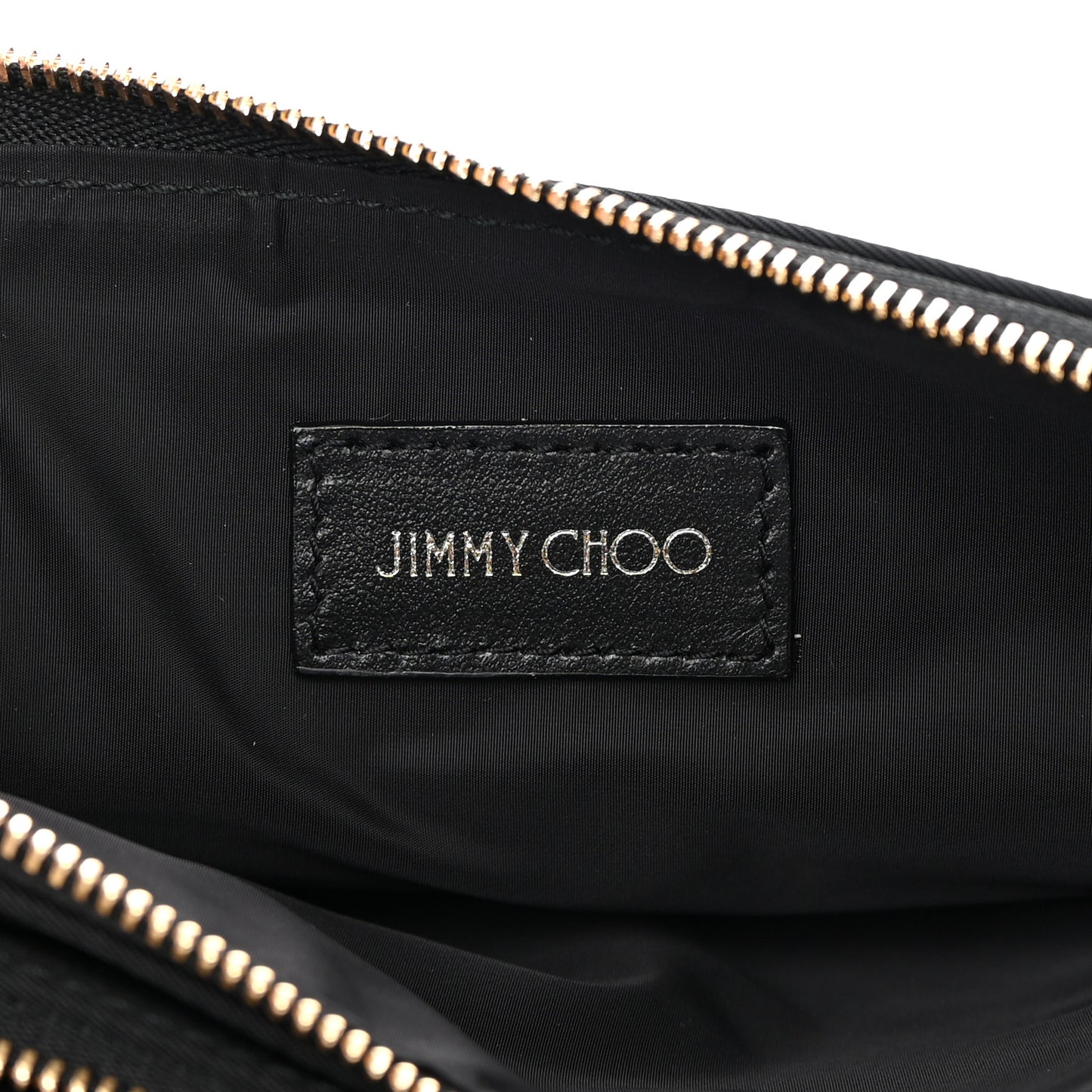Nylon Candice Double Zip Crossbody Pouch Black
