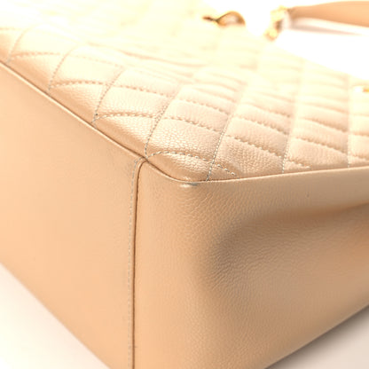 Chanel Caviar Quilted Grand Shopping Tote GST Beige 9 of 20