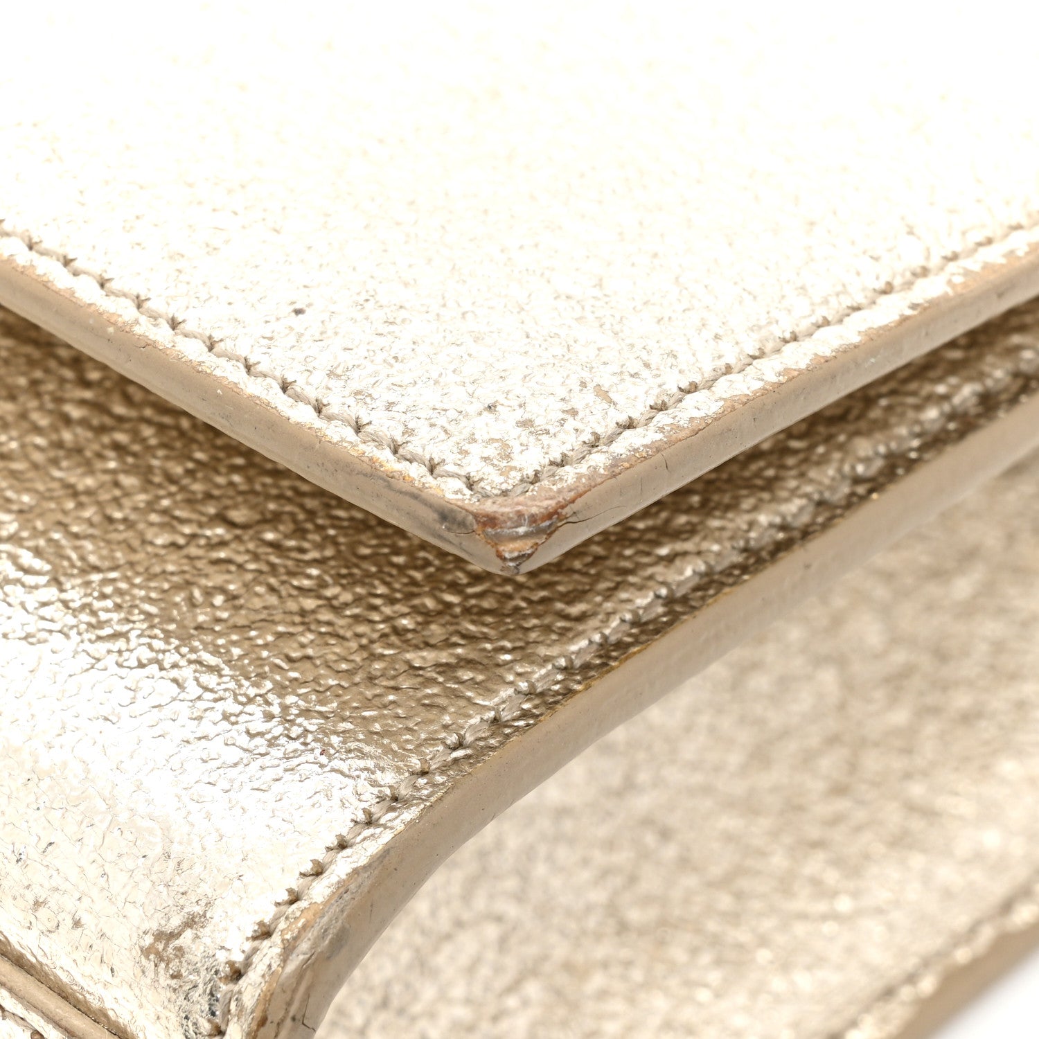 Saint Laurent Metallic Calfskin Small Classic Monogram Kate Satchel Pale Gold 8 of 17