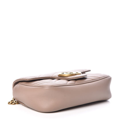 Gucci Calfskin Matelasse Super Mini GG Marmont Shoulder Bag Porcelain Rose 4 of 12
