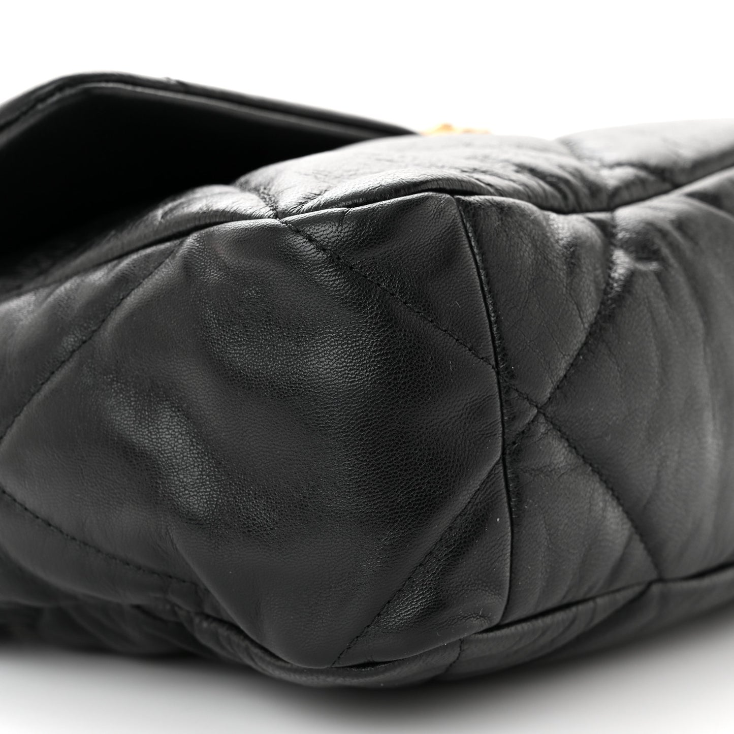 Goatskin Quilted Large Chanel 19 Flap Black