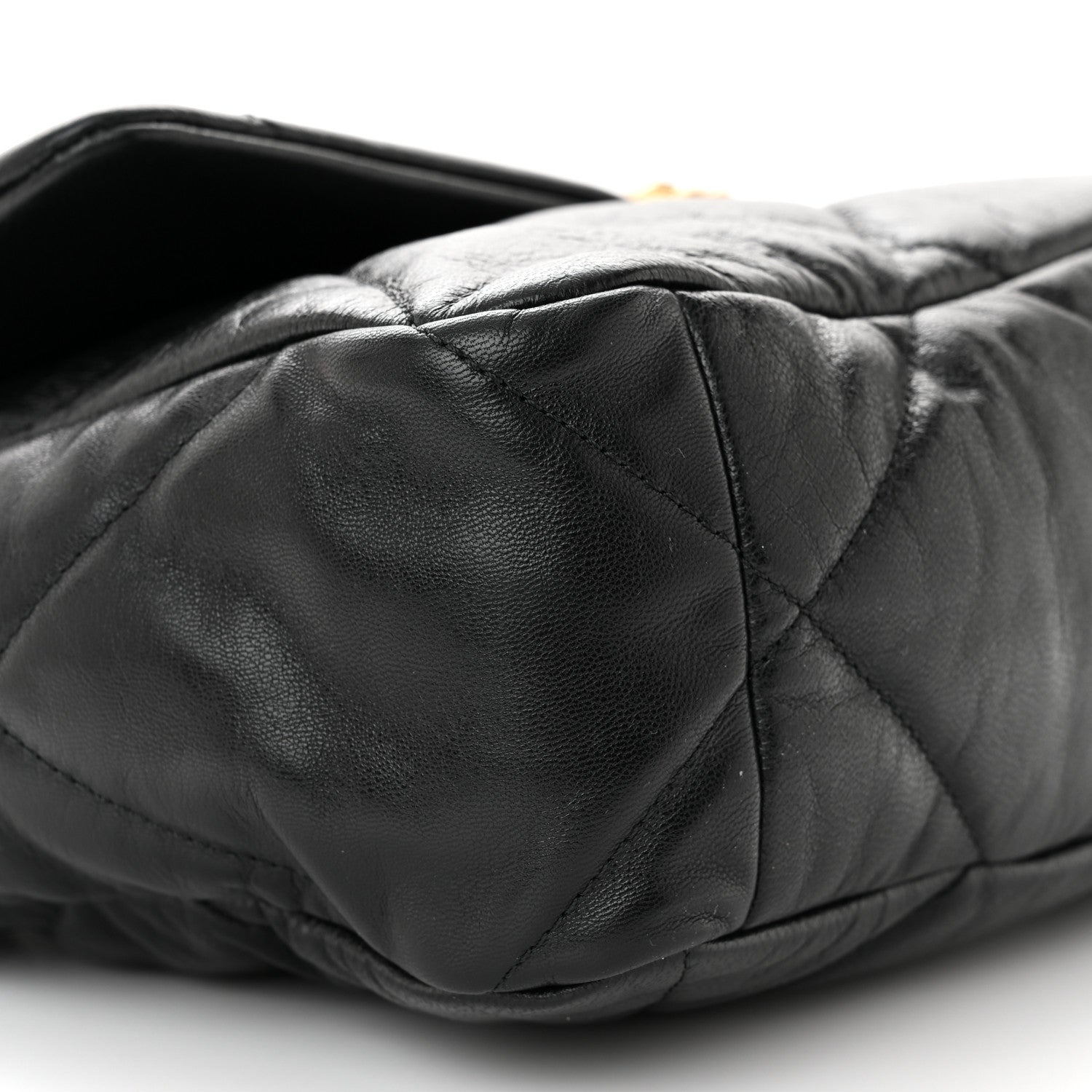 Chanel Goatskin Quilted Large Chanel 19 Flap Black 9 of 12