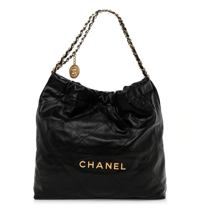 Chanel Shiny Calfskin Quilted Chanel 22 Black 1 of 11