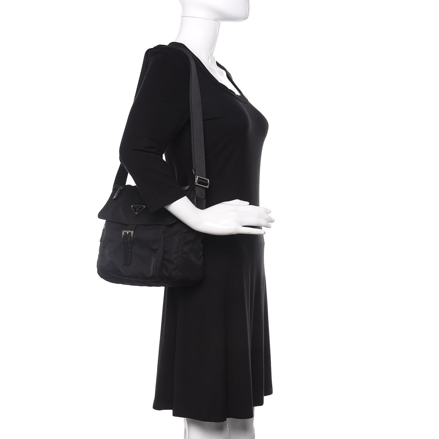 Prada Nylon Vela Messenger Black 2 of 10