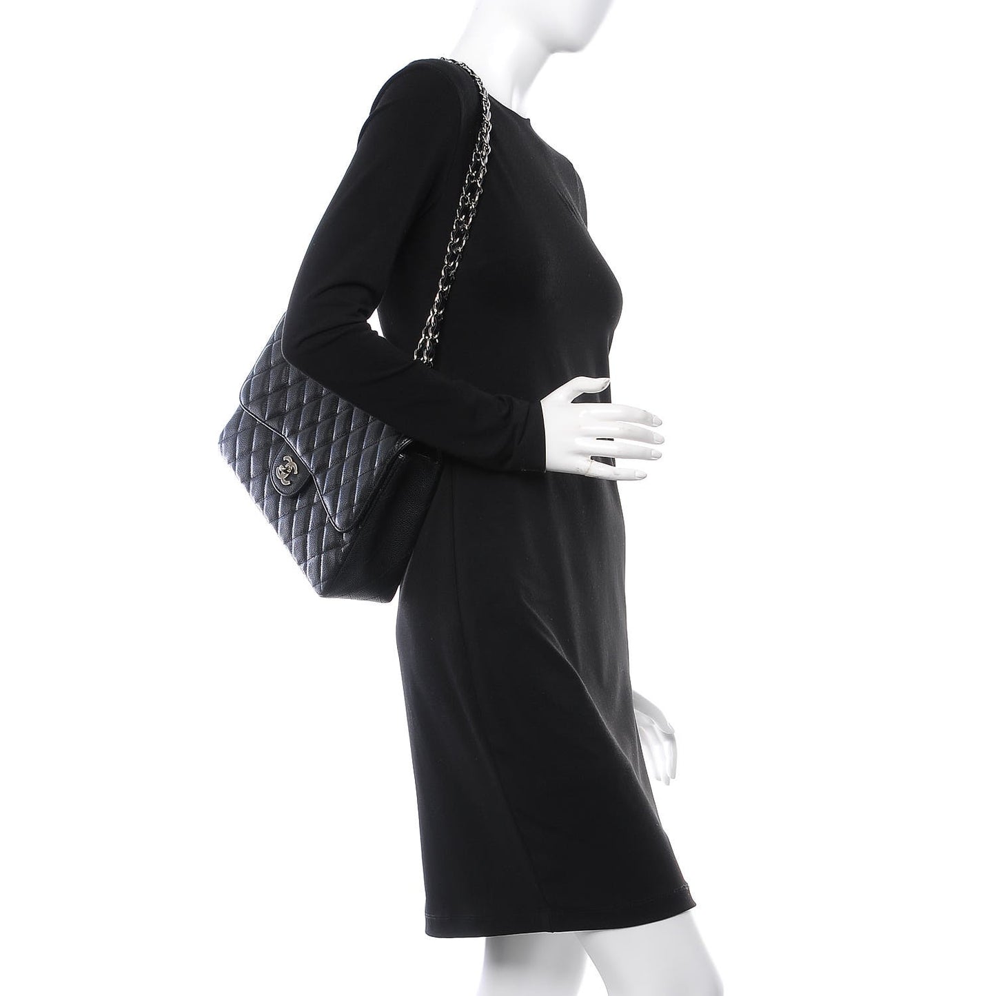 Caviar Quilted Jumbo Single Flap Black