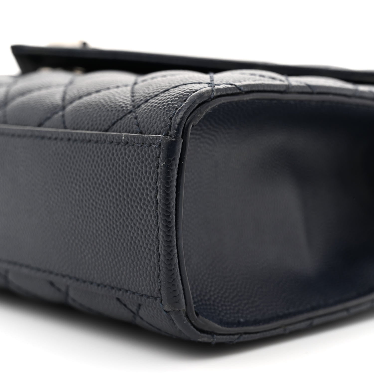 Saint Laurent Grain De Poudre Textured Mixed Matelasse Triquilt Medium Monogram Satchel Deep Marine 10 of 13