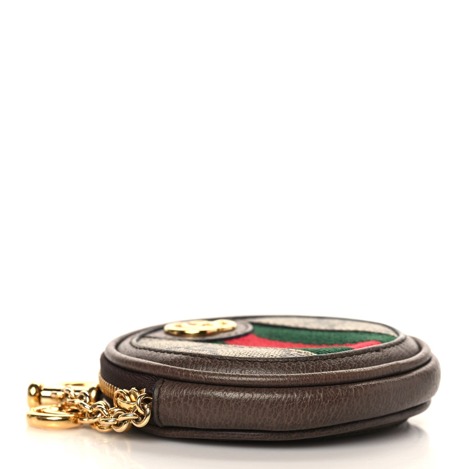 Gucci GG Supreme Monogram Web Ophidia Round Coin Purse Beige New Acero 4 of 7