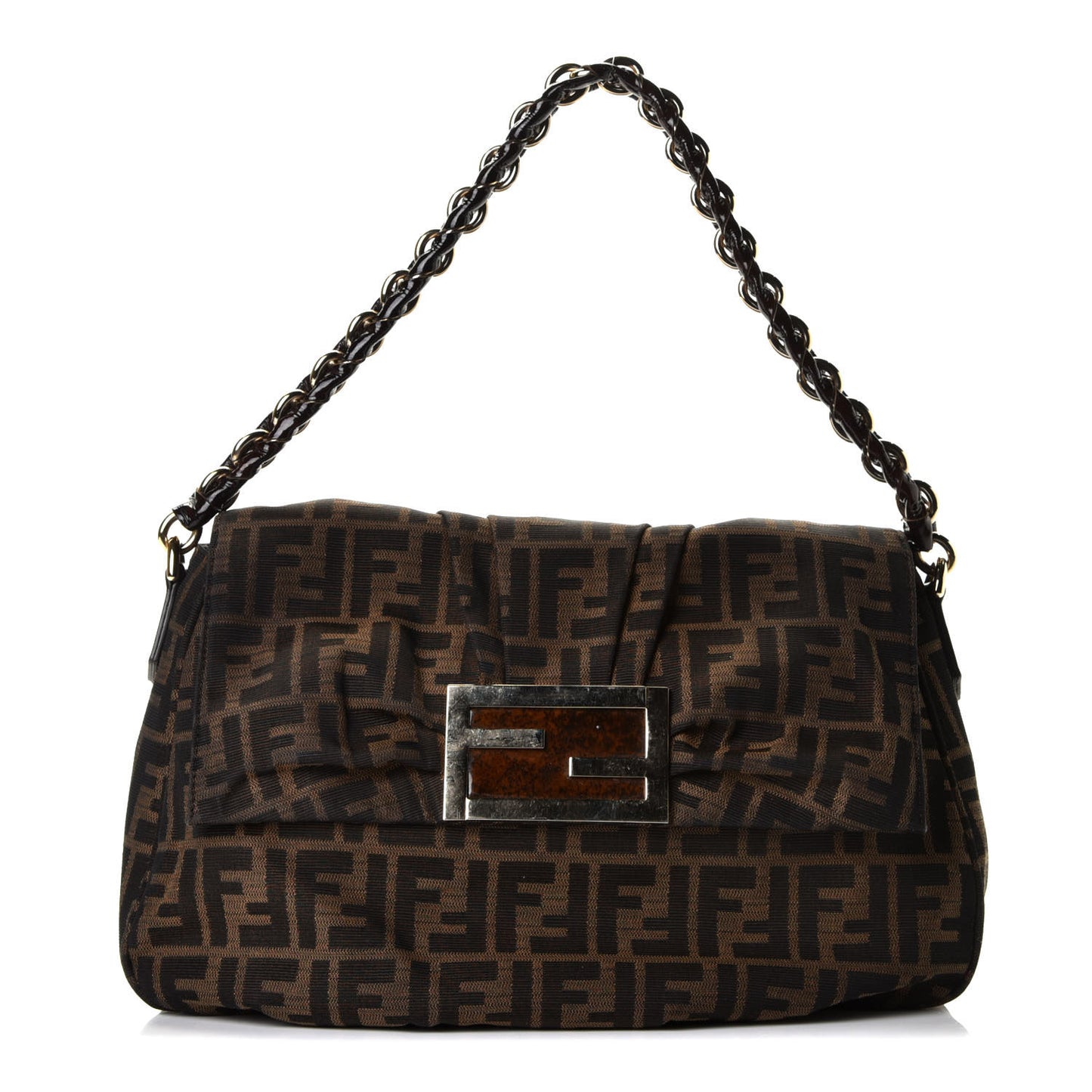 Zucca Patent Mia Shoulder Flap Tobacco