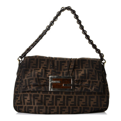 Fendi Zucca Patent Mia Shoulder Flap Tobacco 1 of 6