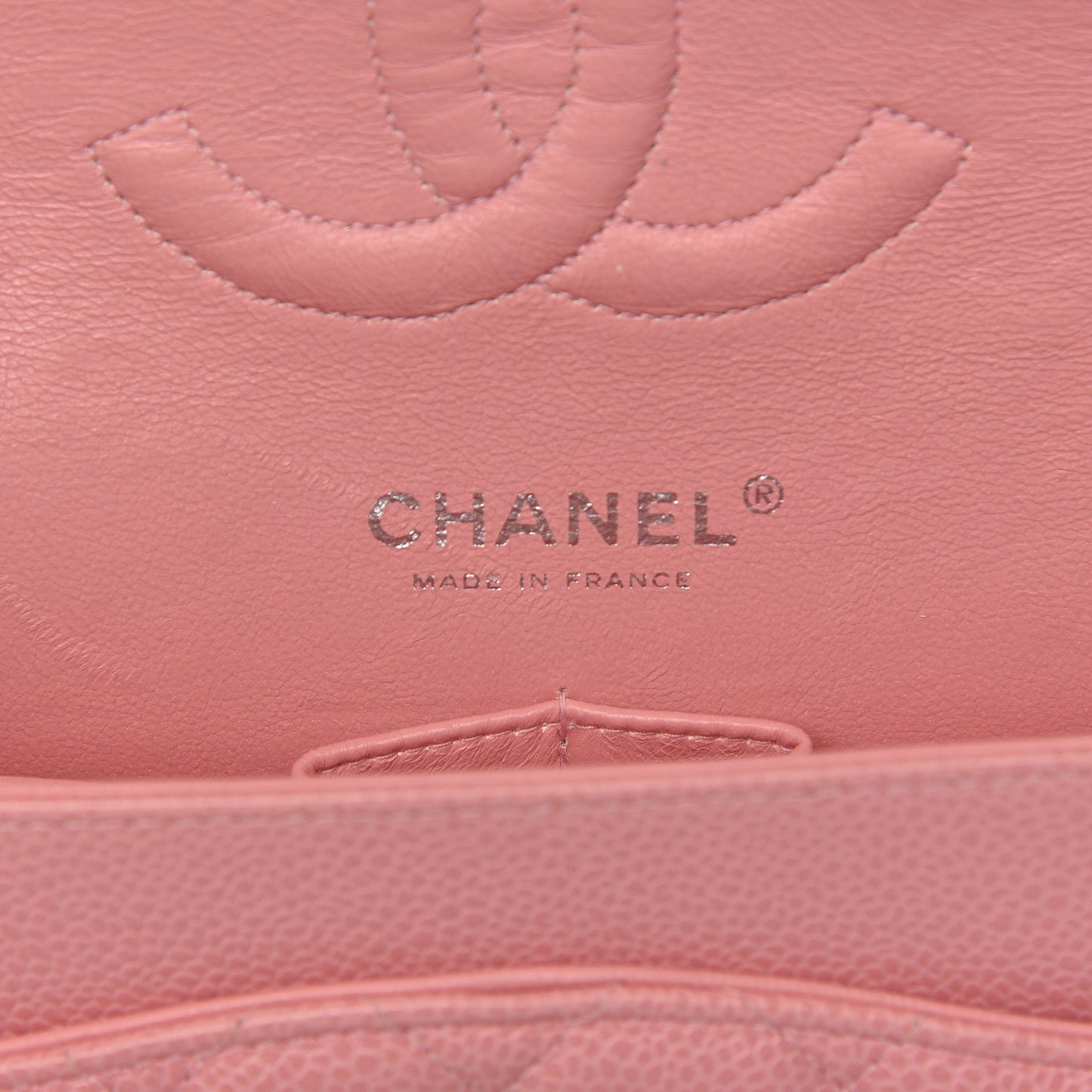 Caviar Quilted Medium Double Flap Pink