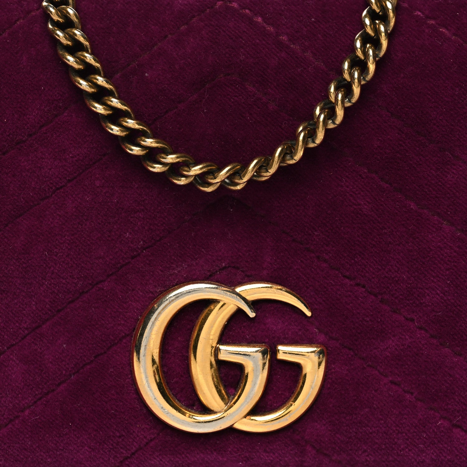 Gucci Velvet Matelasse GG Marmont Mini Bag Fuchsia Violet Cyclamen 7 of 14