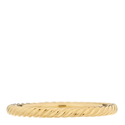 David Yurman 18K Yellow Gold 2mm Cable Classics Band Ring 53/6.5 1 of 4