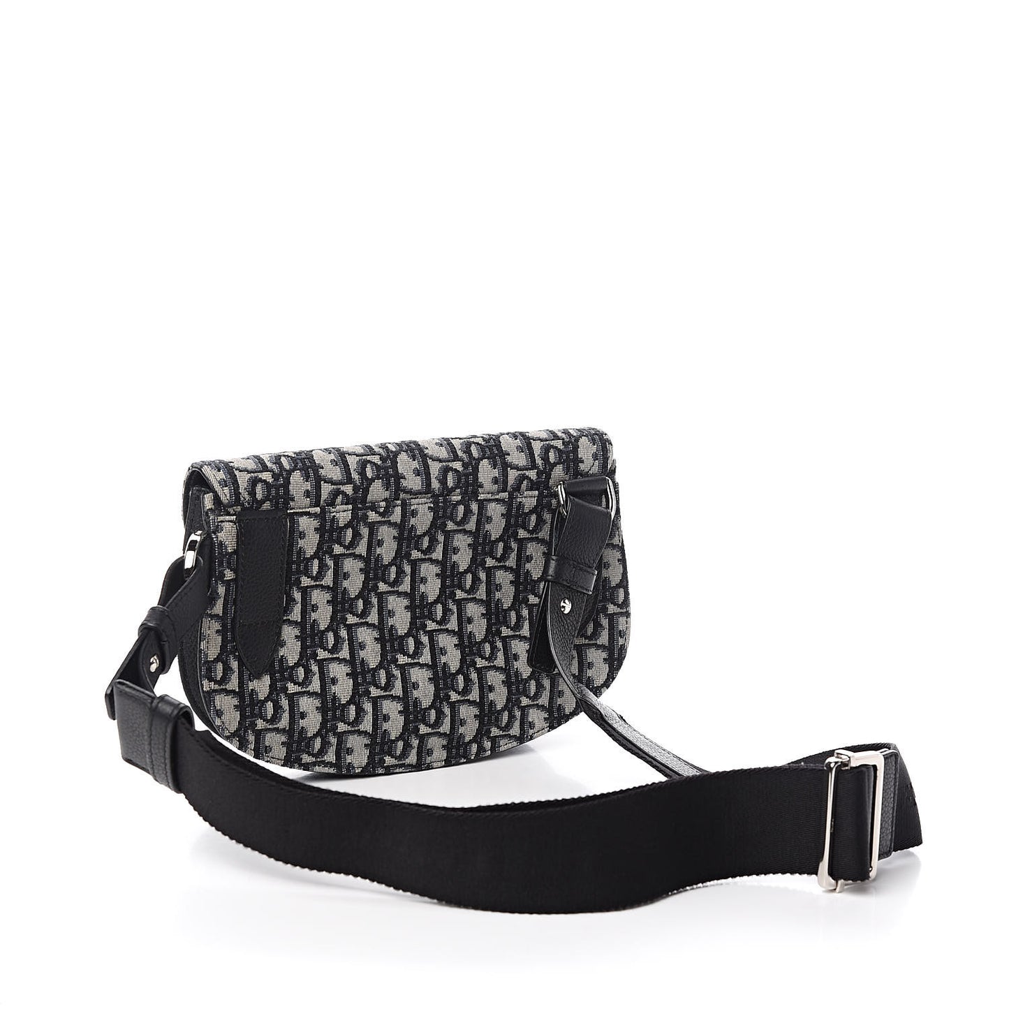 Oblique Saddle Messenger Pouch Beige Black