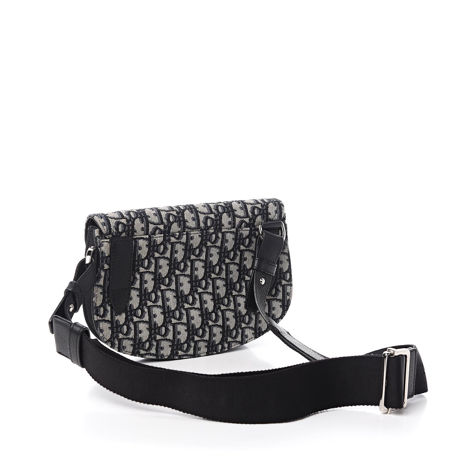 Christian Dior Oblique Saddle Messenger Pouch Beige Black 3 of 13