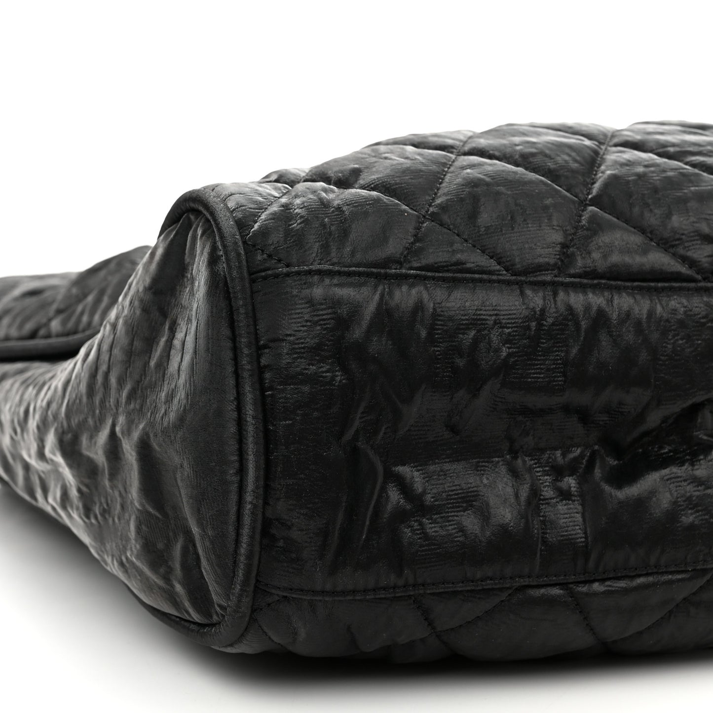 Crinkled Coated Canvas Le Marais Hobo Black